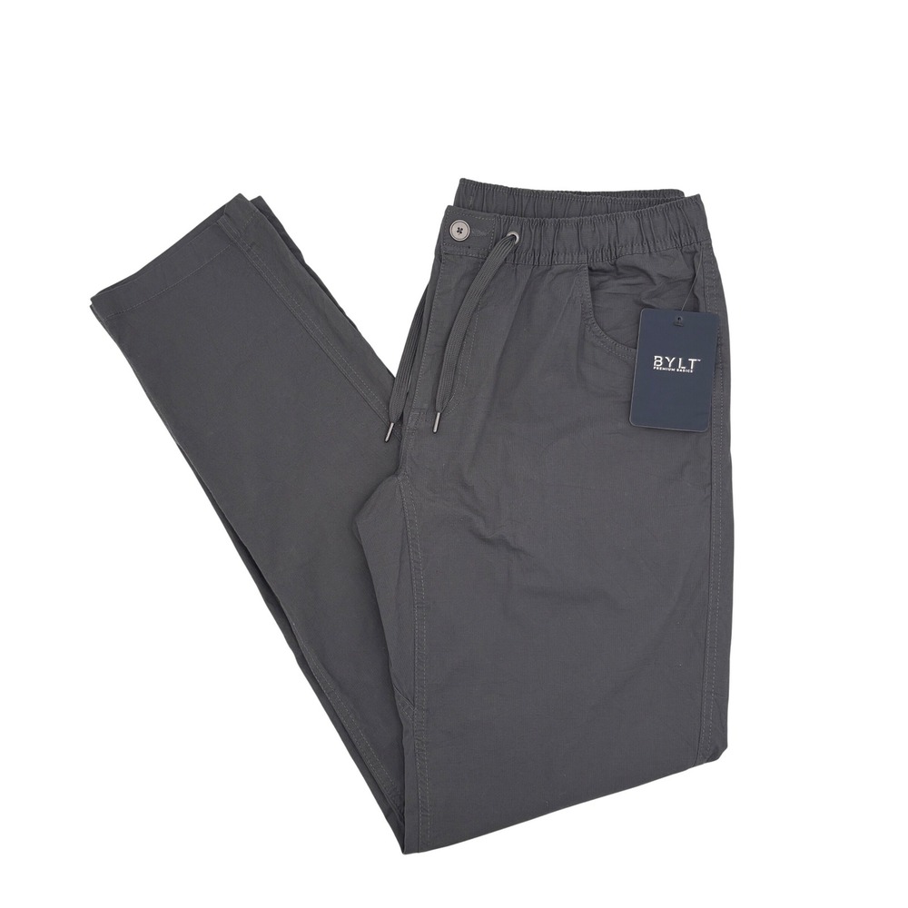 BYLT Premium Basics Everyday‎ Pant Charcoal Grey XL Stretch Drawstring NWT